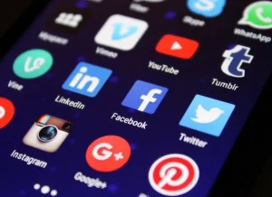 smartphone displaying social media 